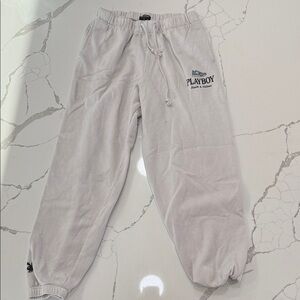 PLAYBOY Light Gray Sweatpants